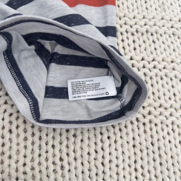 Cat & Jack Toddler Boys' Stripe T-Shirt Navy/Orange 2T - Picture 4 of 4